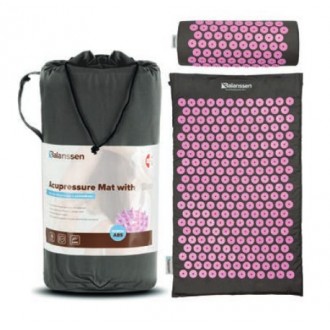 Mata ACCUPRESSURE MAT z wałkiem różowa BALANSSEN