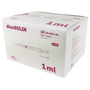 Strzykawka do insuliny DICOSULIN 1ml 100U/ml z igłą 0,40x13mm ZARYS