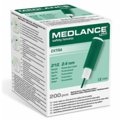 Nakłuwacze bezpieczne lancety automatyczne do nakłucia palca Medlance Plus Extra HTL zielony 2,4 mm 200 szt. 7045