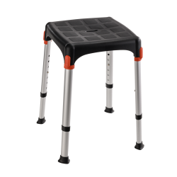Taboret pod prysznic do wanny kwadratowy czarny z regulacją wysokości dla seniora do 150 kg LM-KING-STA-20 Timago