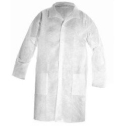 FARTUCH LABORATORYJNY z włókniny biały - L  MERCATOR