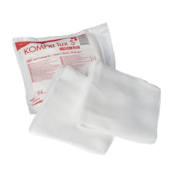 Kompresy z gazy jałowe Kompri Lux S 10 x 10 cm 17N 12W blister 3 szt. Zarys