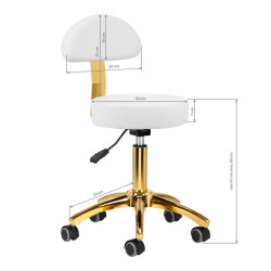 TABORET z oparciem AM-304GOLD czarny, biały GABBIANO
