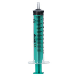 Strzykawki trzyczęściowe 10 ml Diconex Luer z gumowym tłokiem Zarys 100 szt.