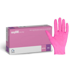 Rękawice nitrylowe różowe bezpudrowe Easycare Nitrile Pink 100 szt. Zarys