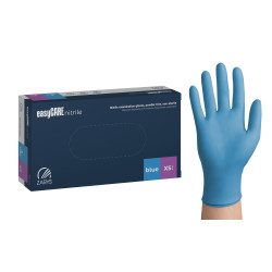 Rękawice nitrylowe niebieskie bezpudrowe Easycare Nitrile Blue 100 szt. Zarys