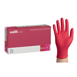 Rękawice nitrylowe malinowe bezpudrowe Easycare Nitrile Berry 100 szt. Zarys
