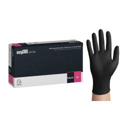 Rękawice nitrylowe czarne bezpudrowe Easycare Nitrile Black 100 szt. Zarys