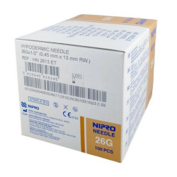 IGŁY iniekcyjne NIPRO Hypodermic 0.45x13mm 26G 100szt HN2613-ET