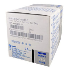 Igły iniekcyjne NIPRO Hypodermic 0,7x32 22G a'100szt HN2232ET