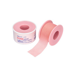 Przylepiec włókninowy plaster z perforacją różowy Vitahealth Poreplast 2,5 cm x 5 m Zarys