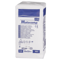 Kompresy z gazy niejałowe Matocomp 7,5 x 7,5 cm 13N 8W Matopat TZMO 100 szt.