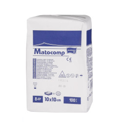 Kompresy z gazy niejałowe Matocomp 10 x 10 cm 13N 8W Matopat TZMO 100 szt.
