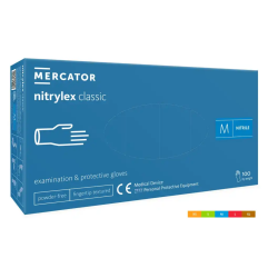 RĘKAWICE nitrylowe NITRYLEX CLASSIC bezpudrowe, 100 sztuk MERCATOR MEDICAL