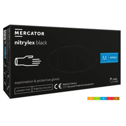 Rękawice nitrylowe czarne bezpudrowe Nitrylex Black 100 szt. Mercator Medical