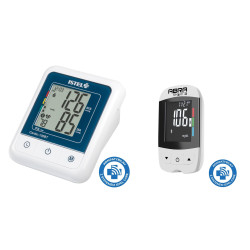 Ciśnieniomierz naramienny automatyczny Istel Cardic Bluetooth 100 BT z Glukometrem Abra Smart BT - zestaw medyczny