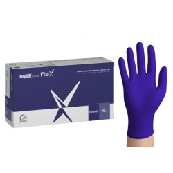 Rękawice nitrylowe fioletowe bezpudrowe Easycare Nitrile Flex Cobalt 100 szt. Zarys