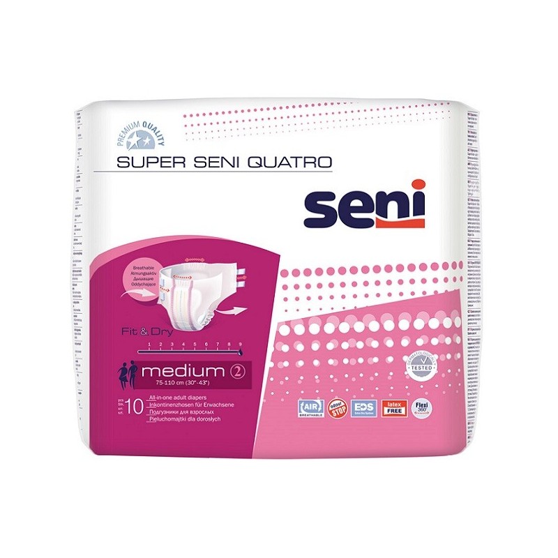 Pieluchomajtki SUPER SENI QUATRO Medium a'10szt