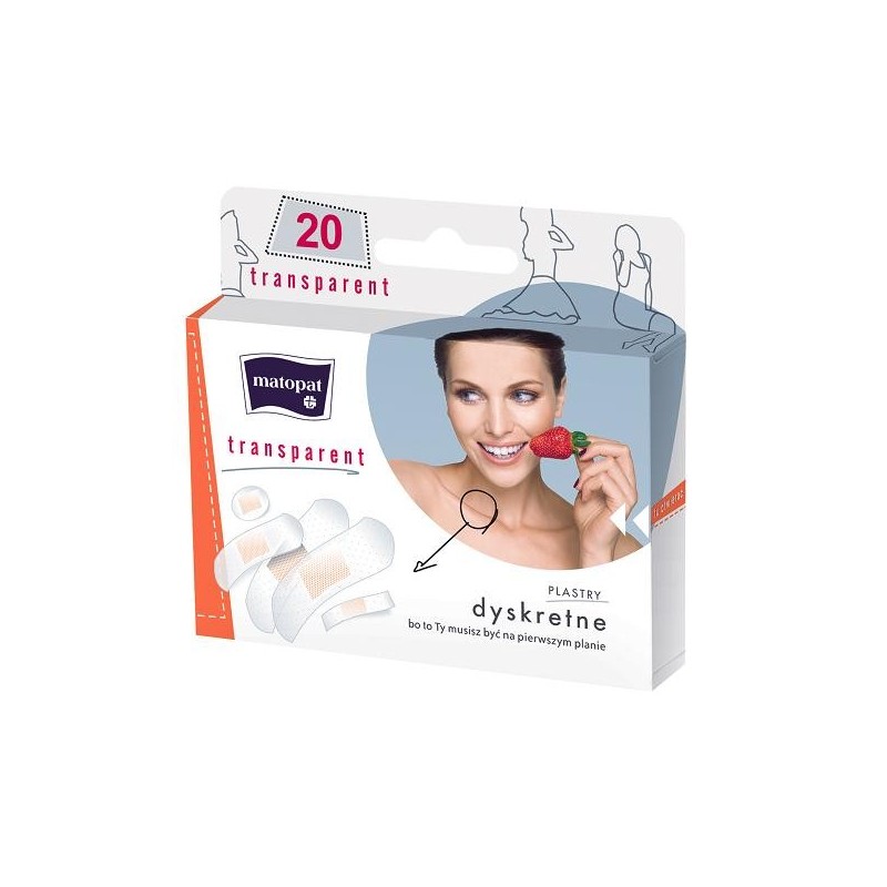 Plastry  TRANSPARENT zestaw 20szt Matopat
