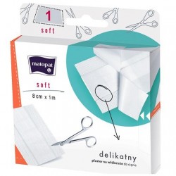 SOFT plaster włókninowy z opatrunkiem 8cm x 1m Matopat