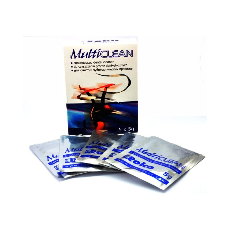 MULTICLEAN 5x5g proszek don czyszczenia protez zębowych