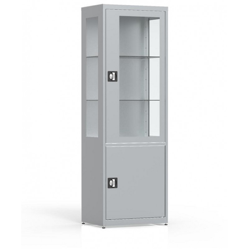 SZAFA MEDYCZNA MDBW/1 - Dwudzielna 1częściowa z przeszklonymi bokami