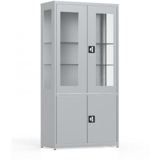 SZAFA MEDYCZNA MDBW/2 - Dwudzielna 2częściowa z przeszklonymi bokami