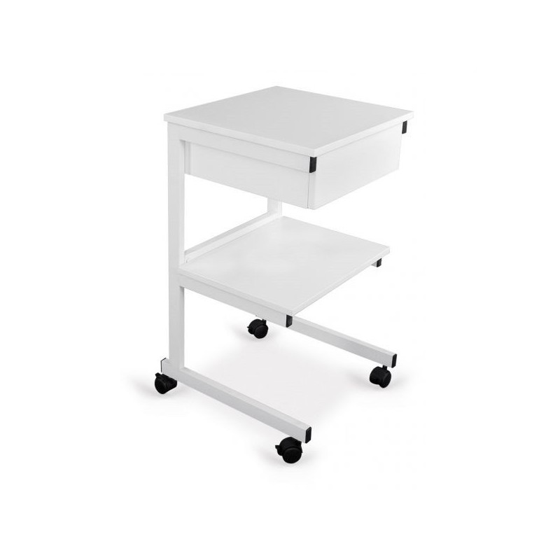 Stolik pod aparaturę Aluminiowy - 2 półki + szuflada - Juventas