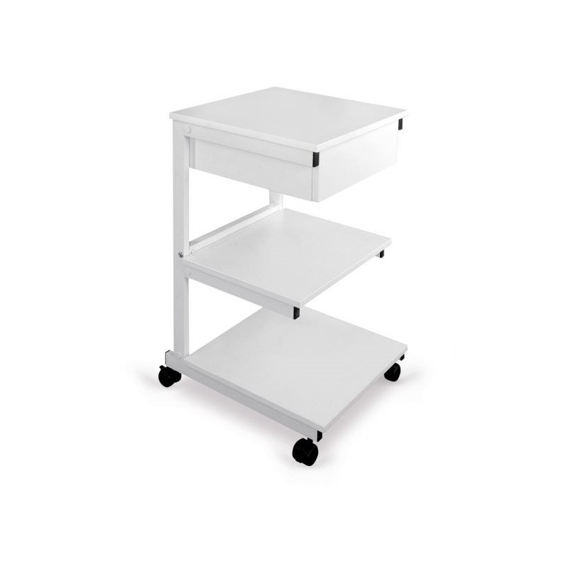 Stolik pod aparaturę Aluminiowy - 3 półki + szuflada - Juventas