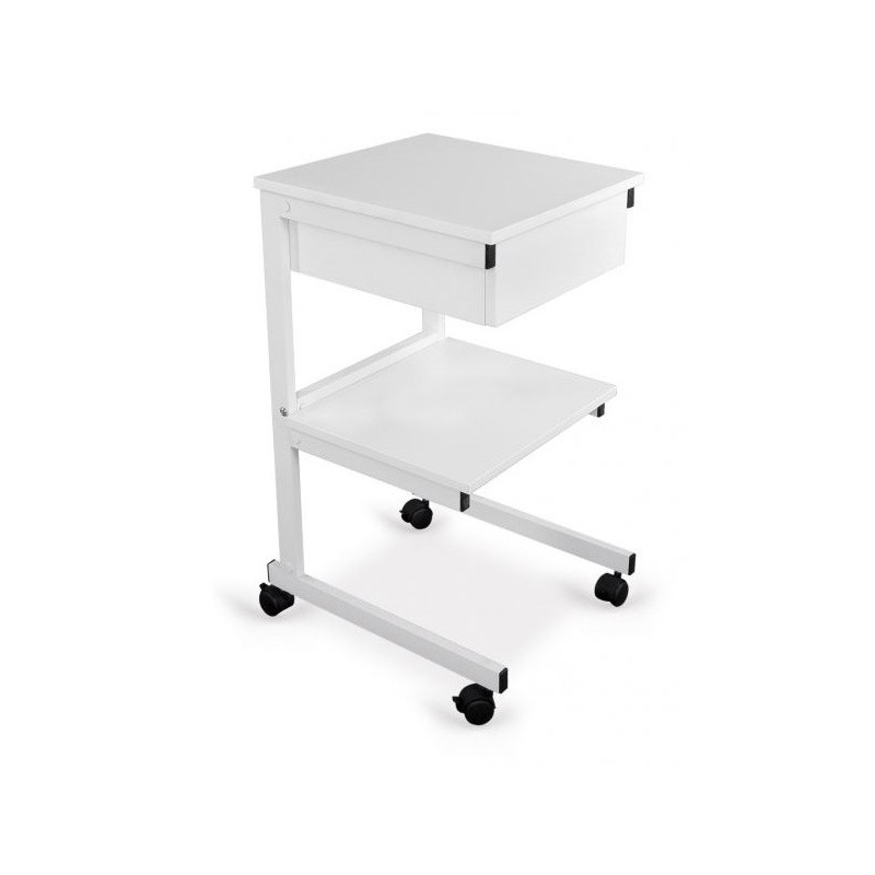 Stolik pod aparaturę metalowy - 2 półki + szuflada - Juventas