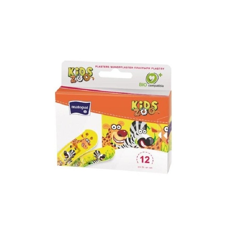 Zestaw plastrów KIDS ZOO 19x76mm 12 szt. MATOPAT