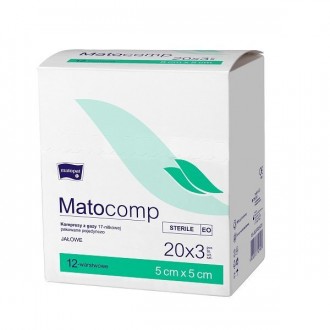 MATOCOMP PEEL PACK 5x5cm kompres z gazy jałowy 12W 17N opak. 20 x 3szt