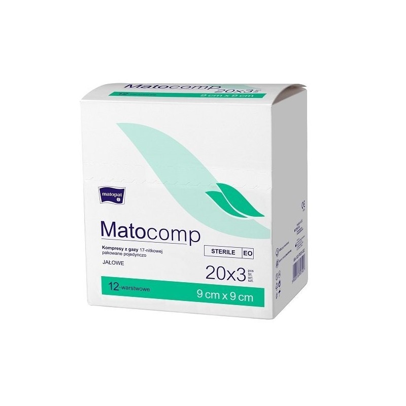 MATOCOMP PEEL PACK 9 x 9 cm kompres z gazy jałowy 12W 17N opak. 20 x 3szt