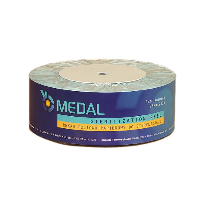 RĘKAW DO STERYLIZACJI papierowo foliowy 75 mm x 200 m MEDAL