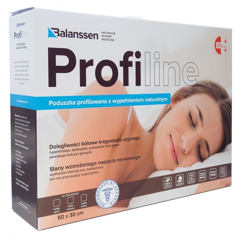 PODUSZKA PROFILINE z łuskami gryki ortopedyczna naturalna BALANSSEN 
