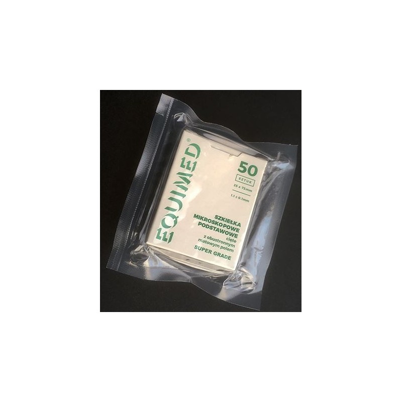 Szkiełka podst. cięte z polem mat. obustr. 50szt SUPER GRADE EQUIMED