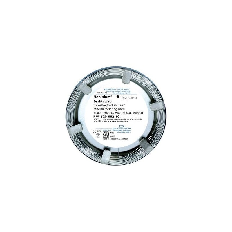 DRUT Noninium bezniklowy śr.0.8 mm okr. spr. tw. 20m 520-082-10